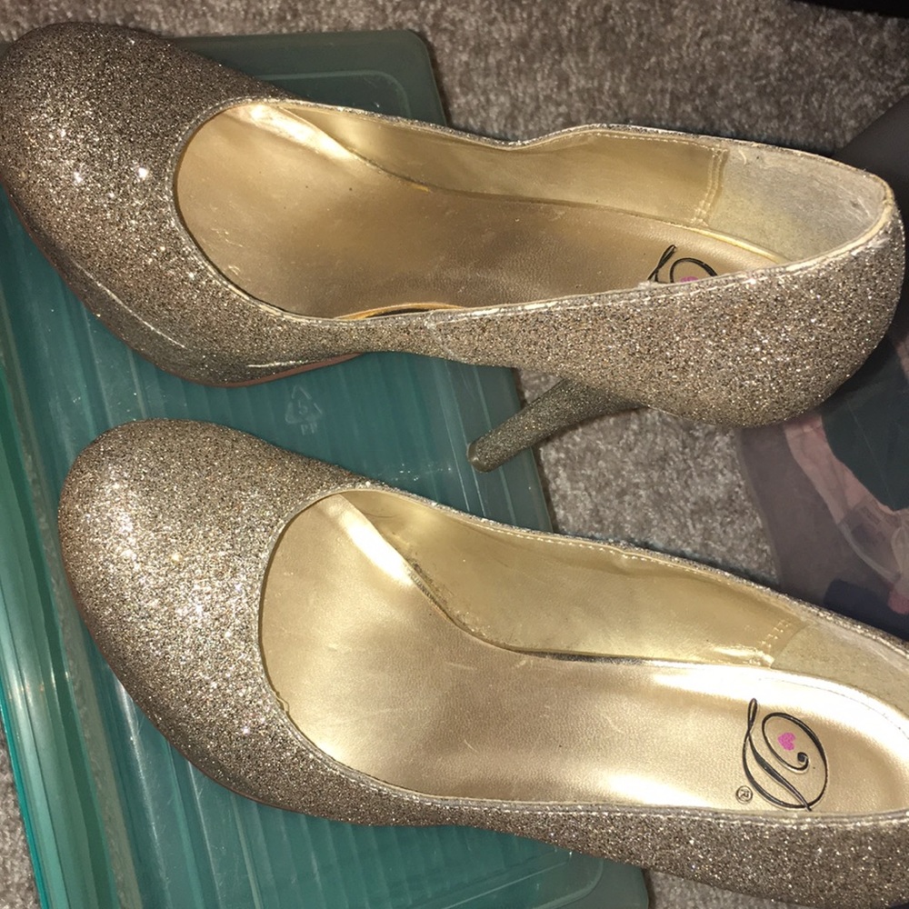 Gold Sparkle Heels